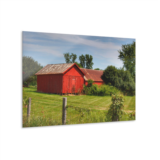 U R There Photography South Oak Road Reds II Rustic Farmhouse Acrylic Wall Print