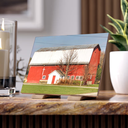 U R There Photography Bray Road Red I Rustic Farmhouse Decorative Ceramic Tile