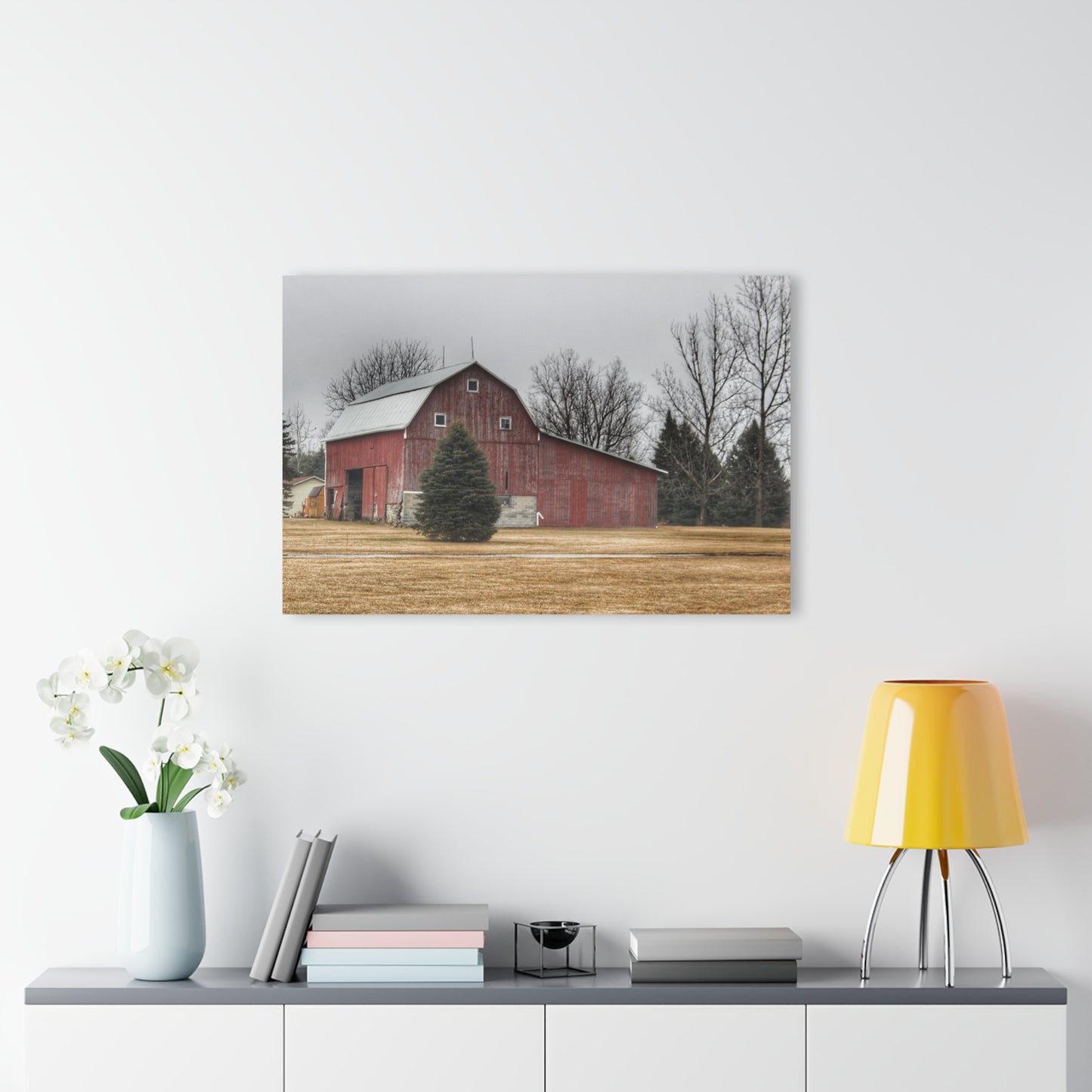 U R There Photography Daley Road Red I Rustic Farmhouse Acrylic Wall Print