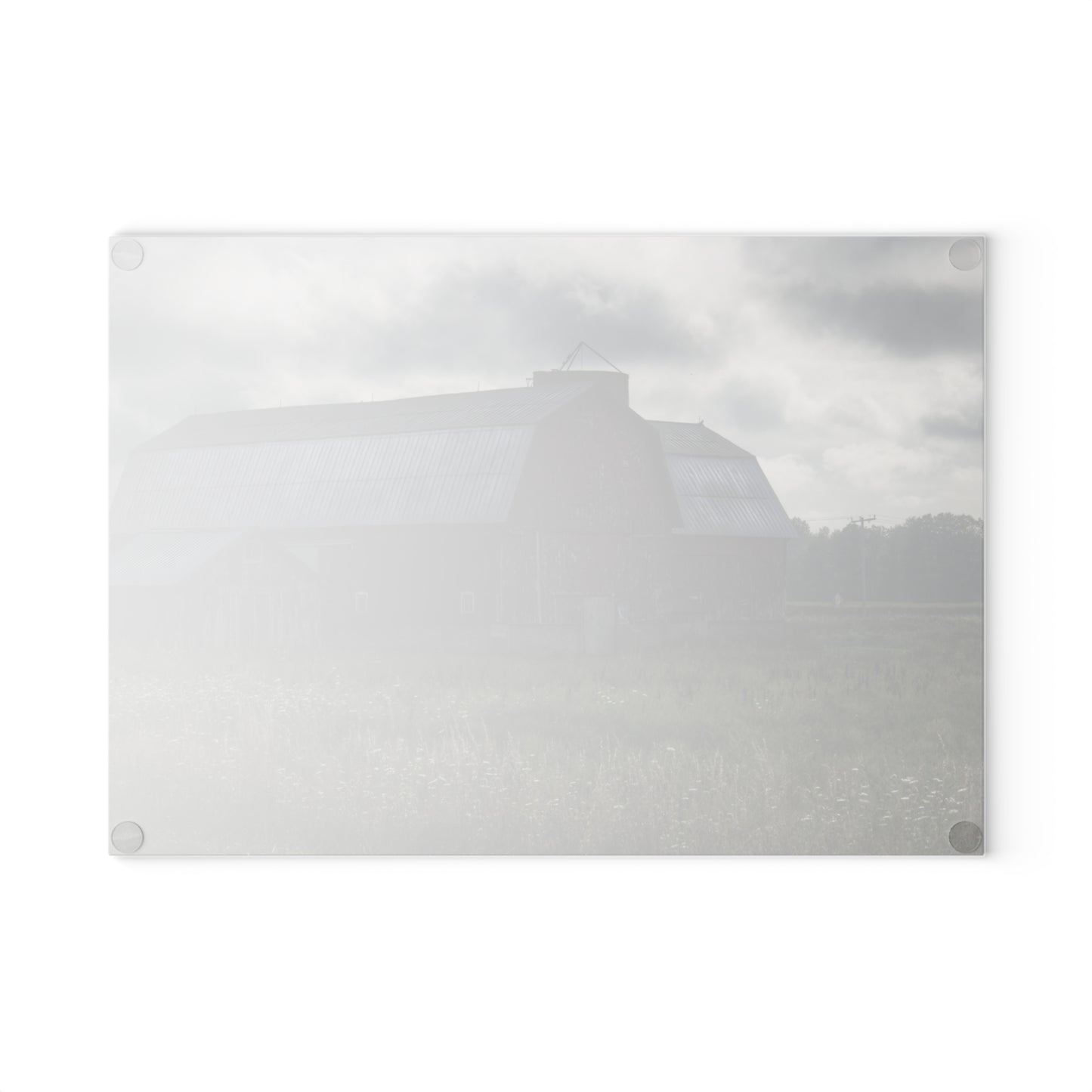 U R There Photography Glover Road Reds Rustic Farmhouse Tempered-Glass Cutting Board