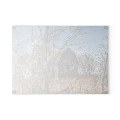 U R There Photography Hill Road Hidden Grey I Rustic Farmhouse Tempered-Glass Cutting Board