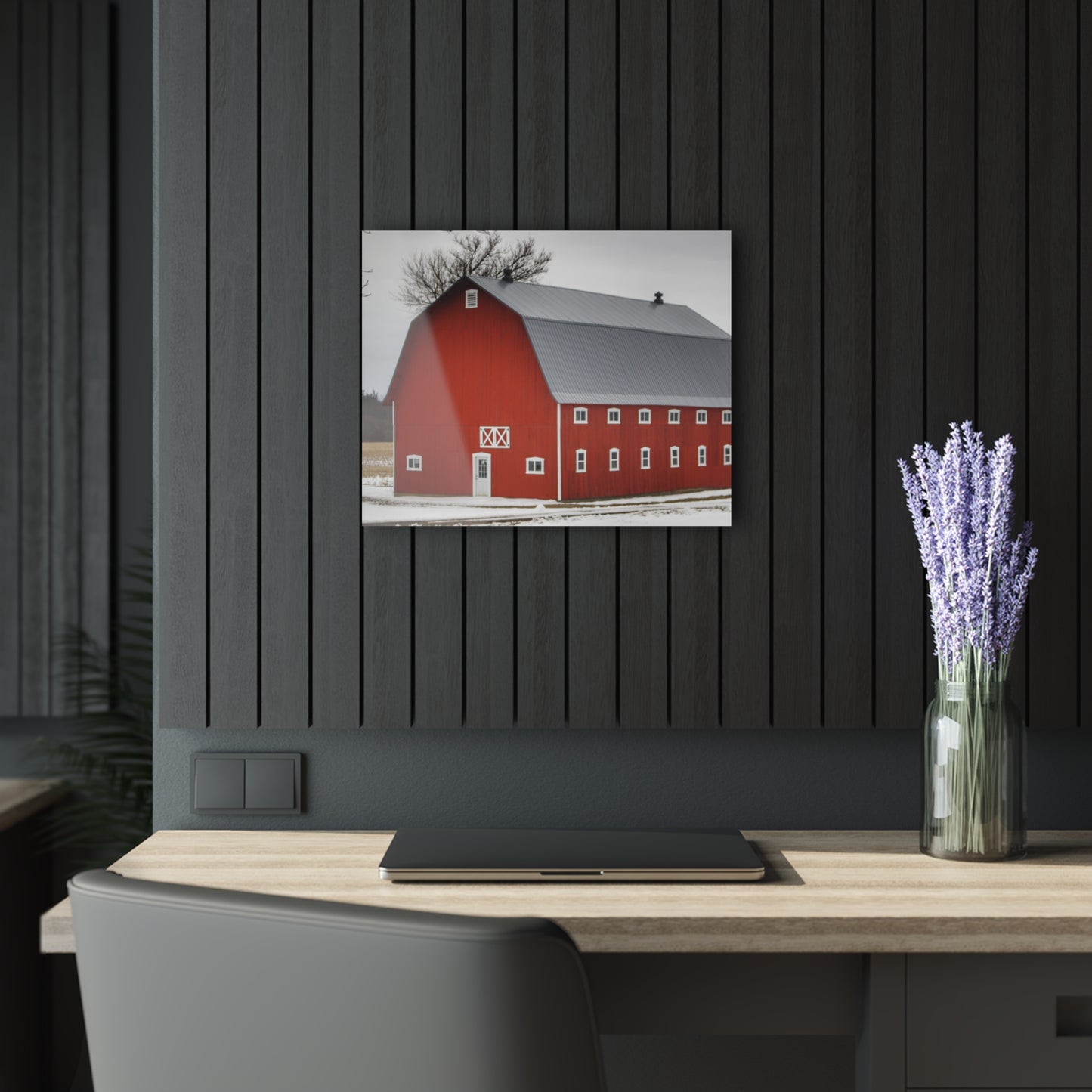 U R There Photography Hollow Corners Red Tree Silo II Rustic Farmhouse Acrylic Wall Print