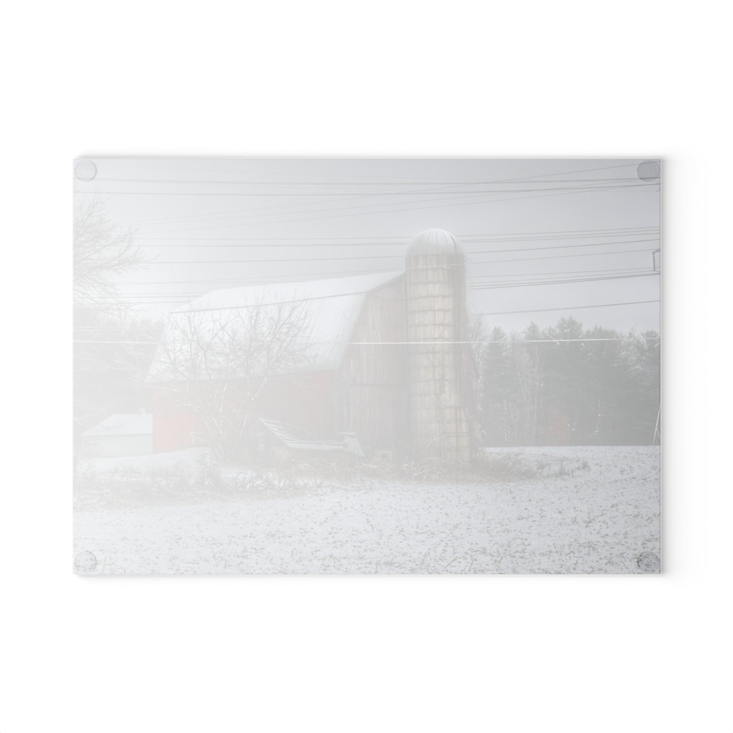 U R There Photography Arbela Road Red Rustic Farmhouse Tempered-Glass Cutting Board