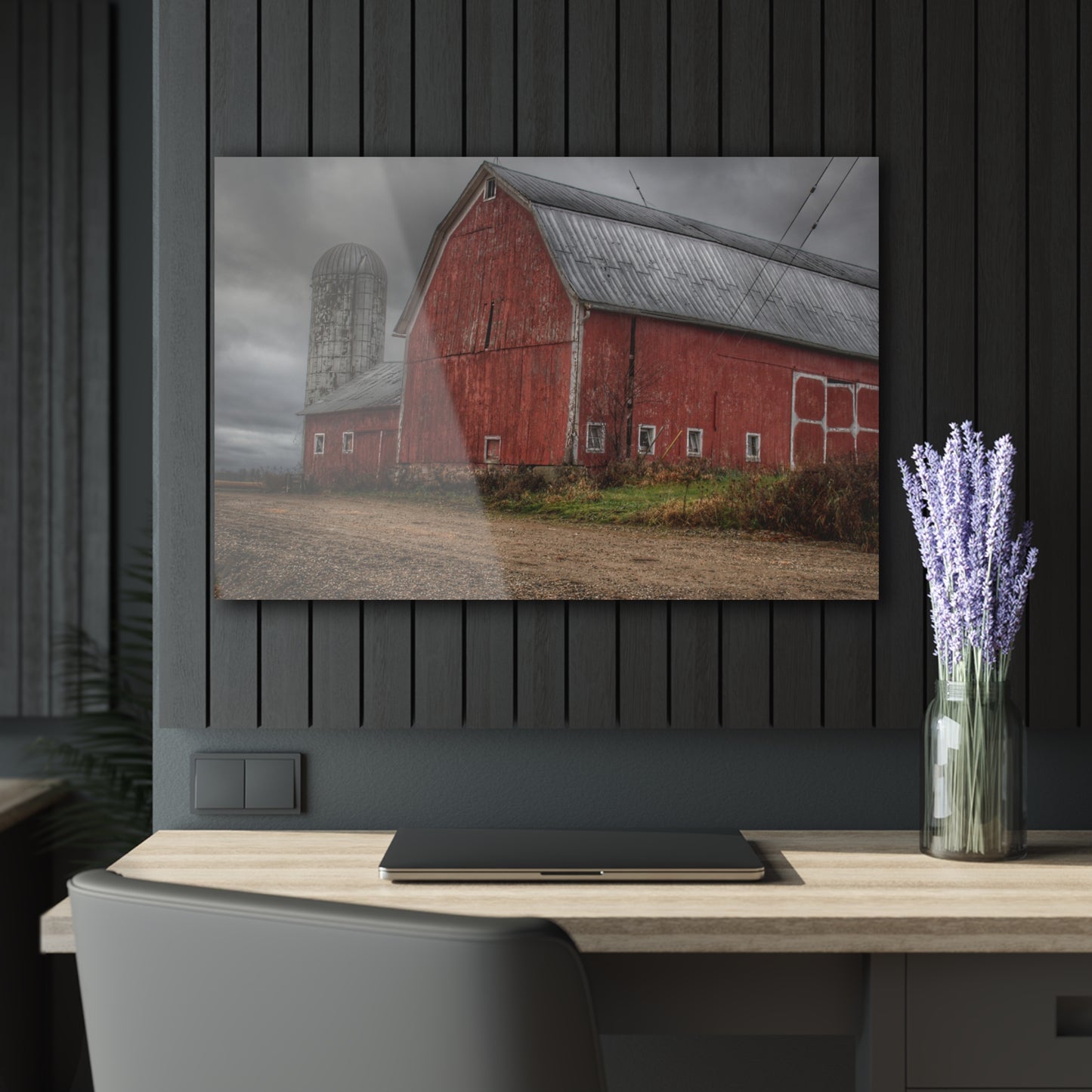 U R There Photography Stanley Road Reds Rustic Farmhouse Acrylic Wall Print
