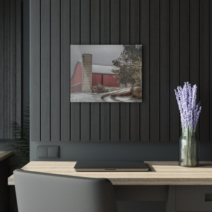 U R There Photography South Kirk Road Red Rustic Farmhouse Acrylic Wall Print