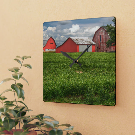 U R There Photography Roadside Trio Rustic Farmhouse Acrylic Analog Wall Clock