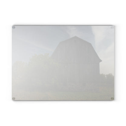 U R There Photography Cat Lake Grey I Rustic Farmhouse Tempered-Glass Cutting Board
