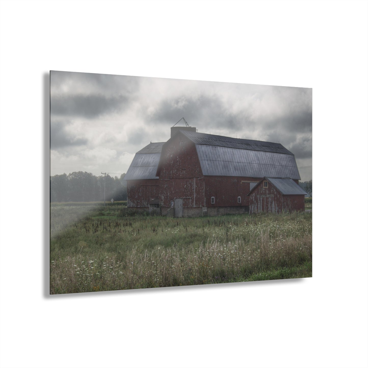 U R There Photography Glover Road Reds Rustic Farmhouse Acrylic Wall Print