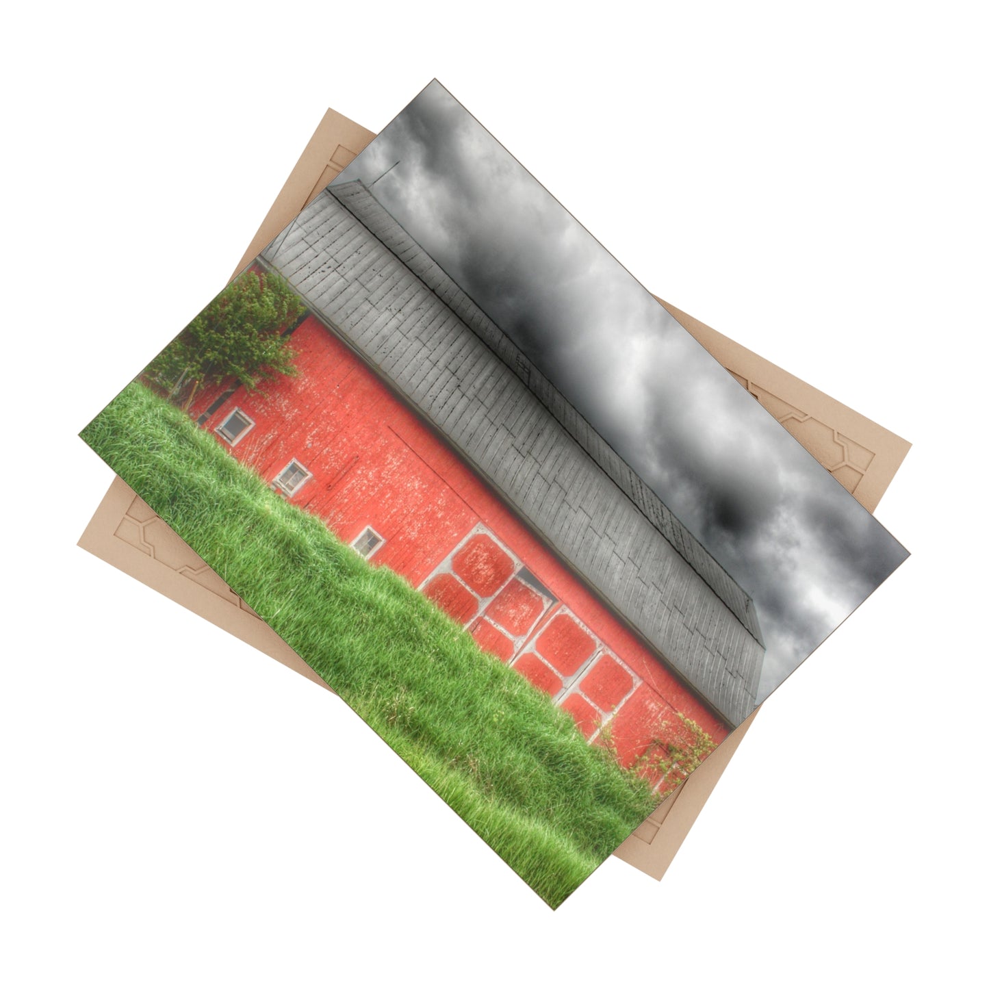 U R There Photography Stanley Road Red II Rustic Farmhouse Decorative Ceramic Tile