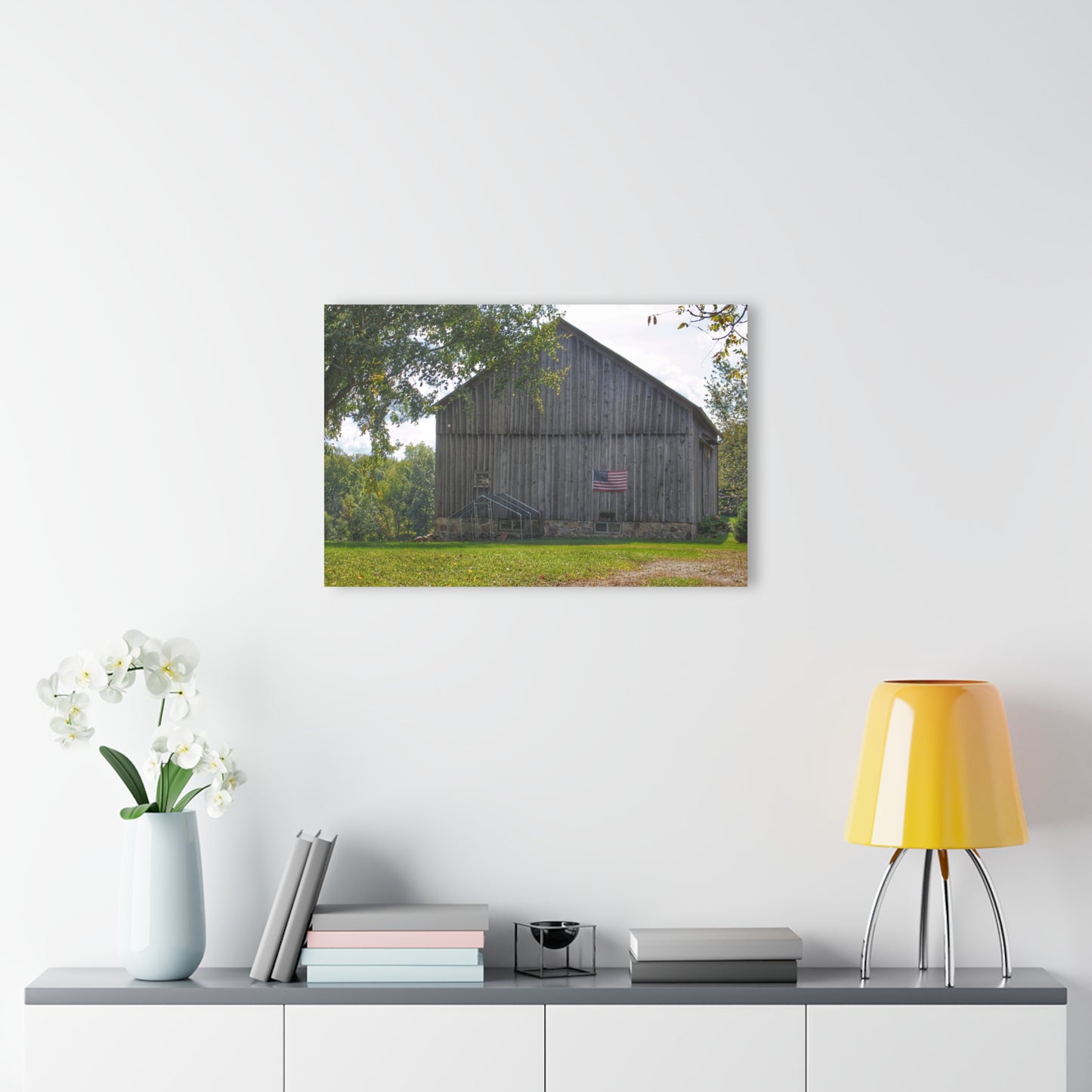 U R There Photography Sutton Road Patriot Grey II Rustic Farmhouse Acrylic Wall Print