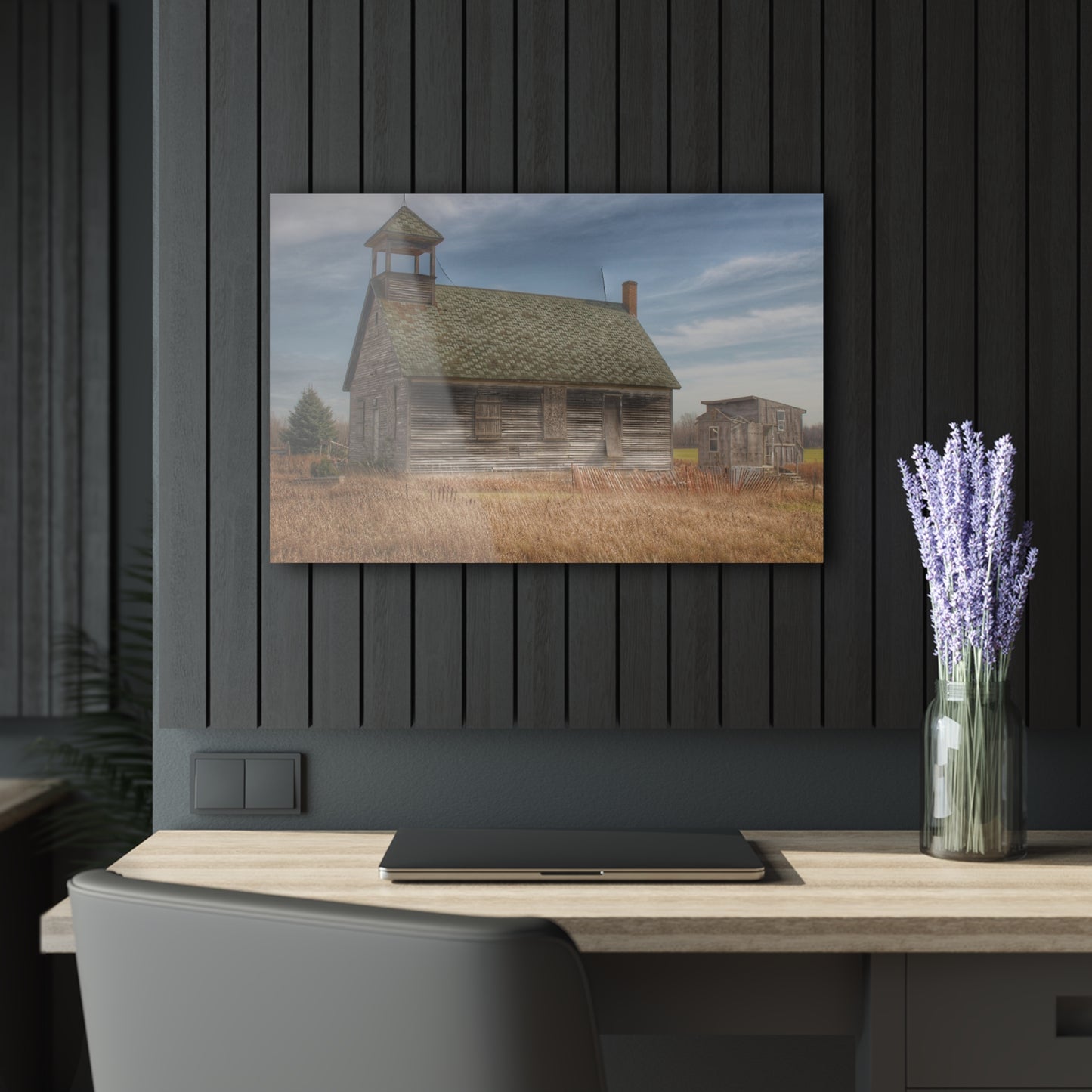 U R There Photography McKenzie Road Old Schoolhouse Rustic Farmhouse Acrylic Wall Print