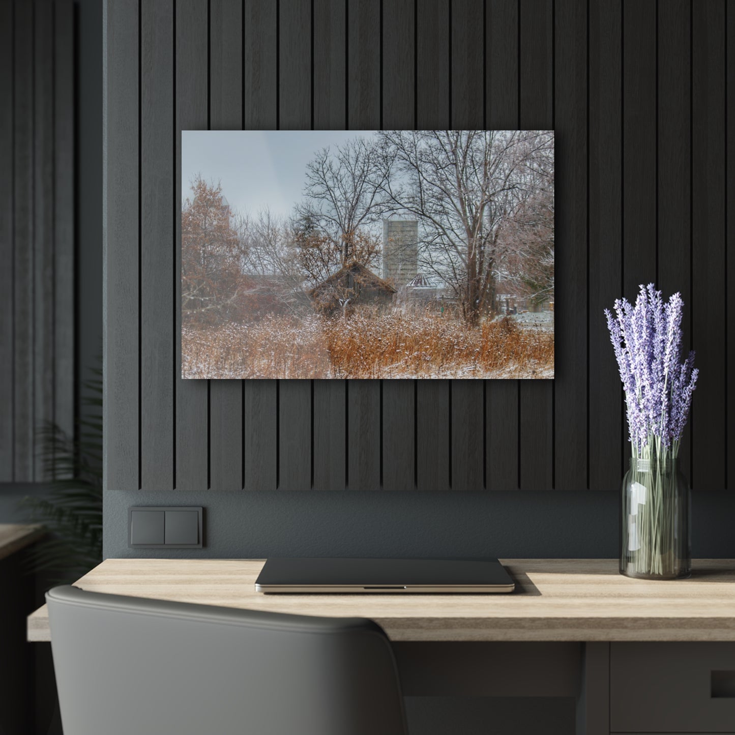 U R There Photography Wale Road Hidden Grey Rustic Farmhouse Acrylic Wall Print