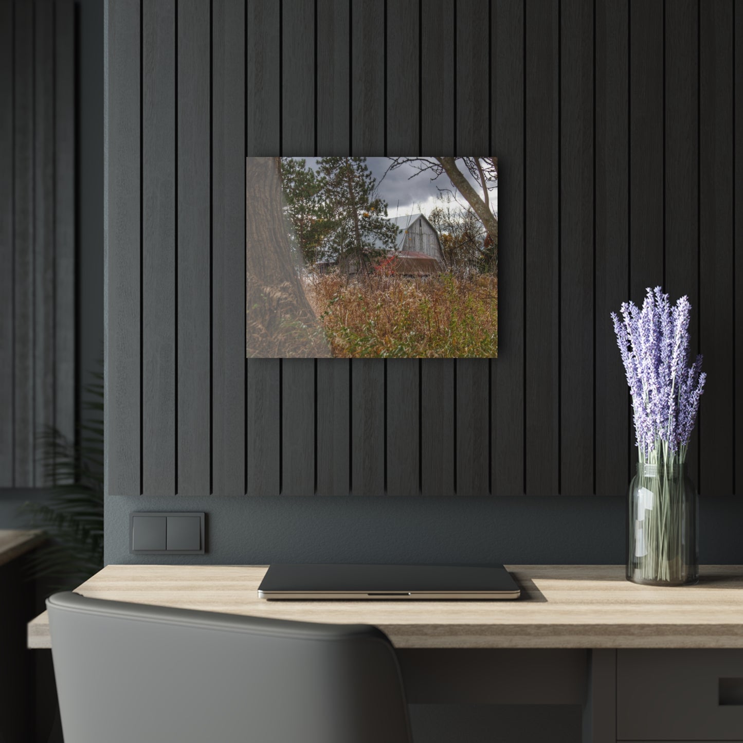 U R There Photography Booth Road Hidden Greys Rustic Farmhouse Acrylic Wall Print