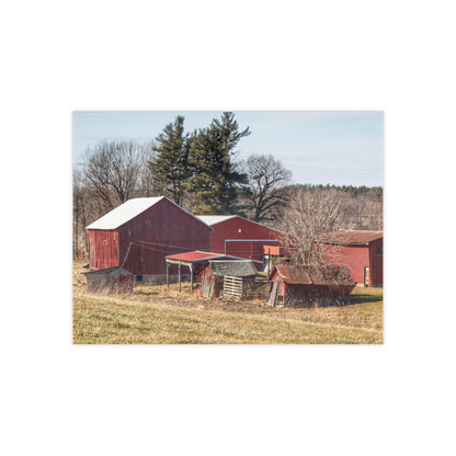 U R There Photography Bronson Lake Reds Rustic Farmhouse Decorative Ceramic Tile 6" × 8" Glossy