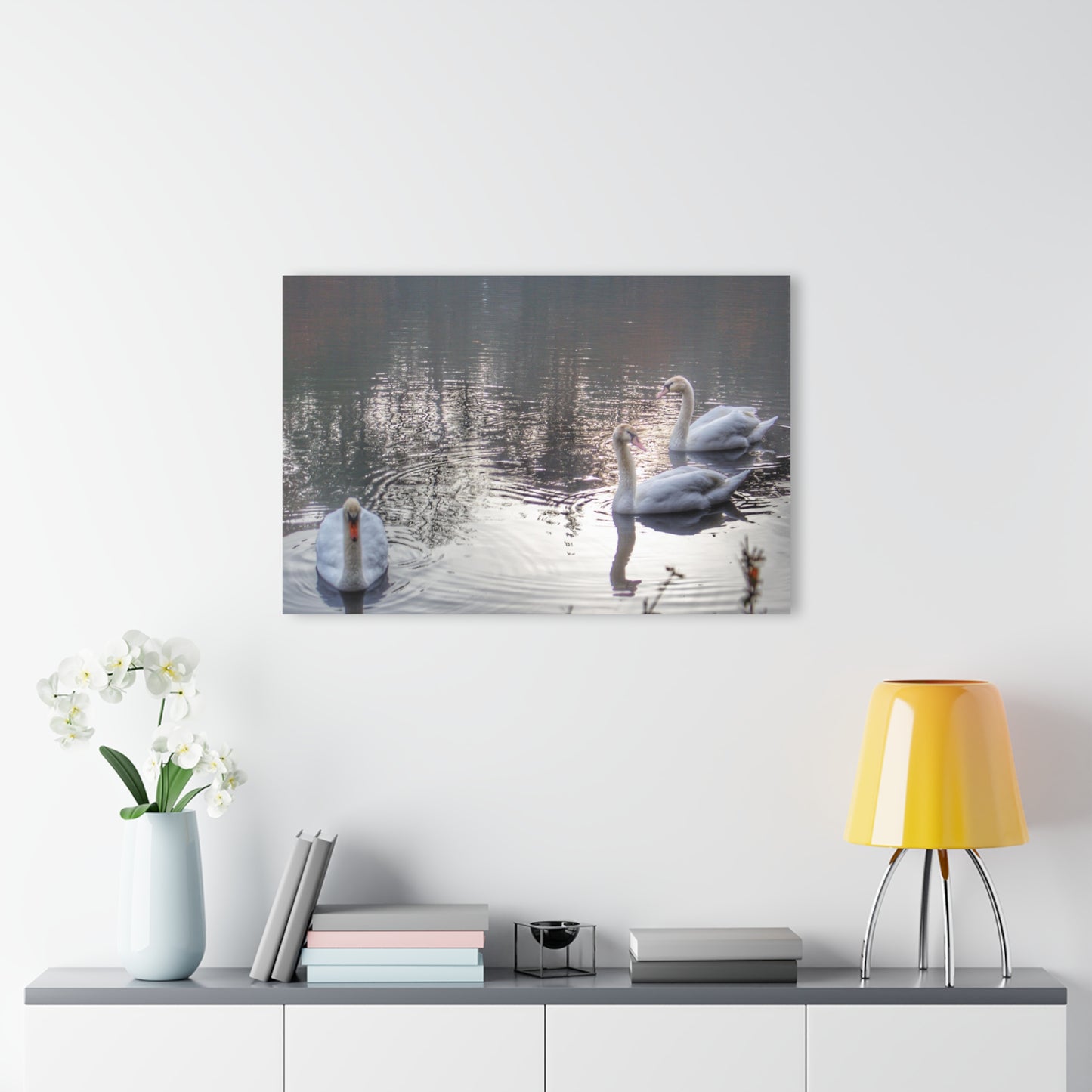 U R There Photography Swans of Duck Lake II Rustic Farmhouse Acrylic Wall Print