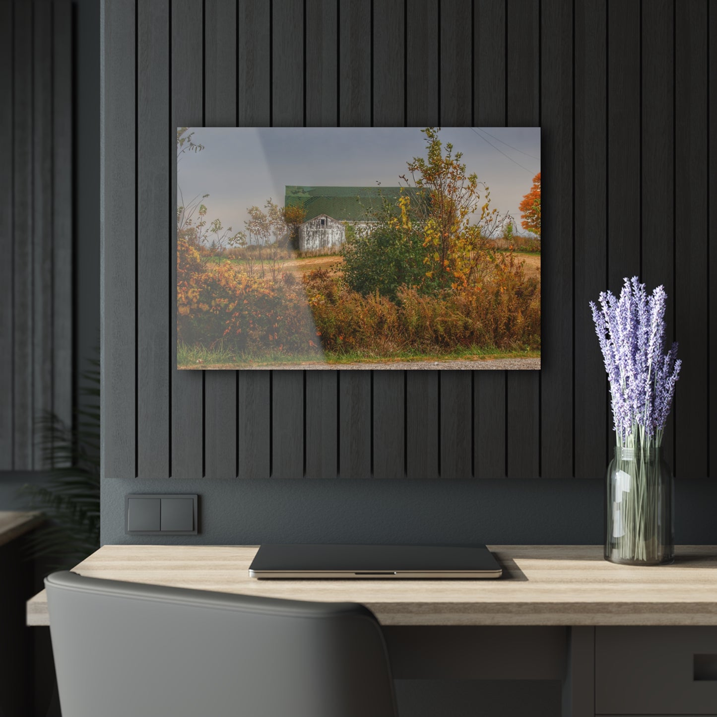 U R There Photography Hill Road White Rustic Farmhouse Acrylic Wall Print