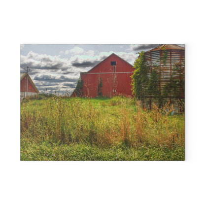 U R There Photography Roadside Relics Rustic Farmhouse Tempered-Glass Cutting Board