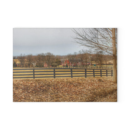U R There Photography Barber Road Farm I Rustic Farmhouse Tempered-Glass Cutting Board