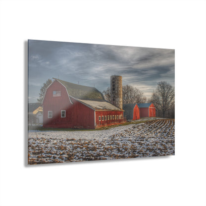 U R There Photography Mitchell Lake Road Red Rustic Farmhouse Acrylic Wall Print