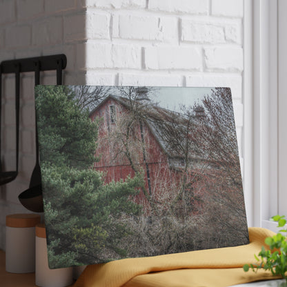 U R There Photography Morris Road Hidden Rustic Farmhouse Tempered-Glass Cutting Board