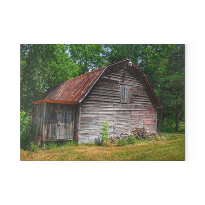 U R There Photography Roadside Grey Rustic Farmhouse Tempered-Glass Cutting Board
