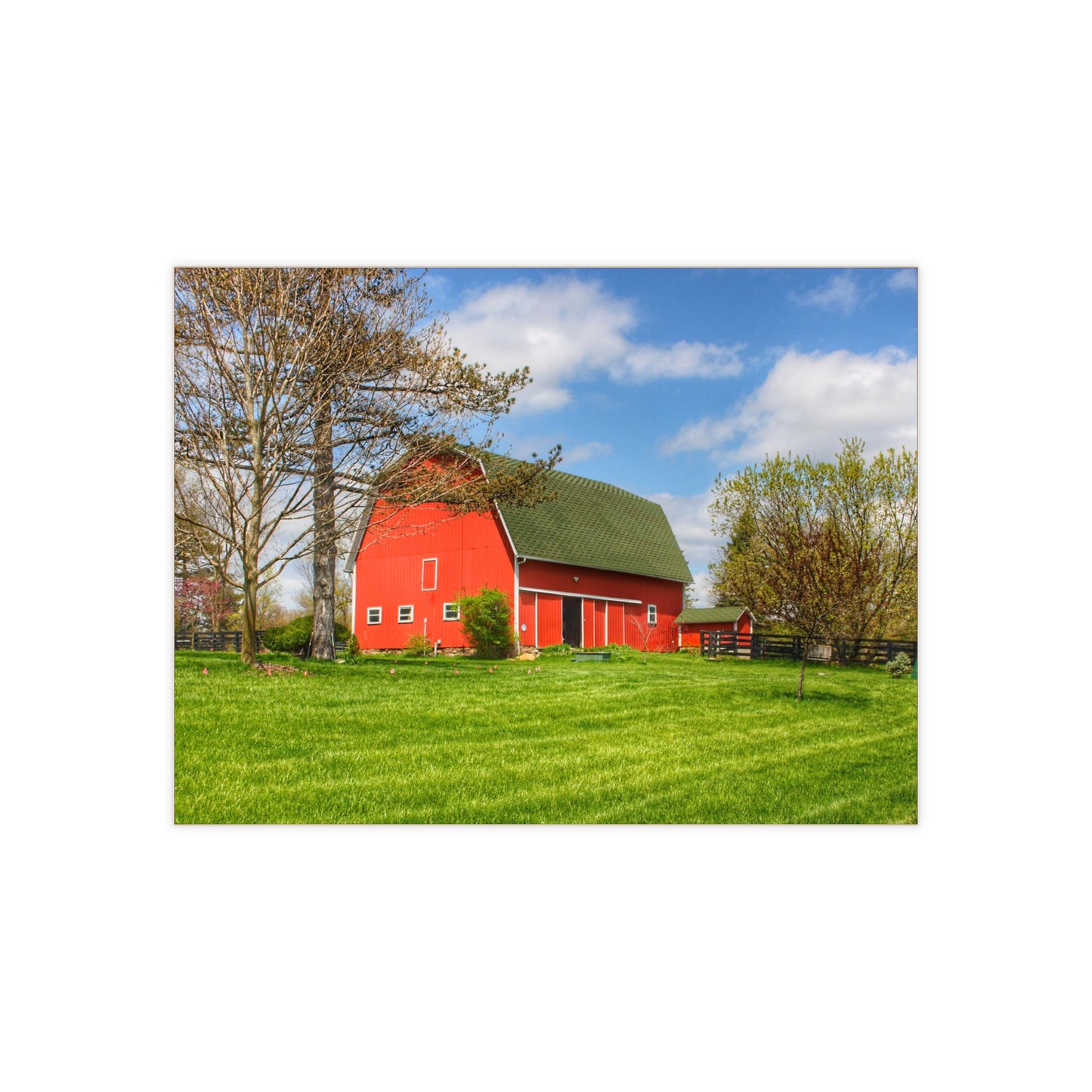 U R There Photography Barber Road Red Rustic Farmhouse Decorative Ceramic Tile 6" × 8" Glossy