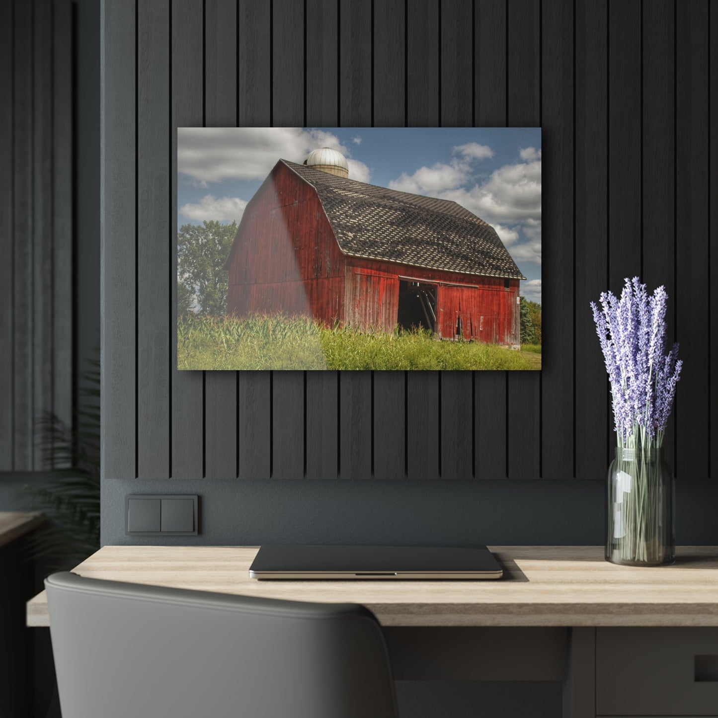U R There Photography Hollenbeck Road Red I Rustic Farmhouse Acrylic Wall Print