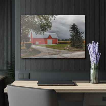 U R There Photography Richville Road Red Rustic Farmhouse Acrylic Wall Print