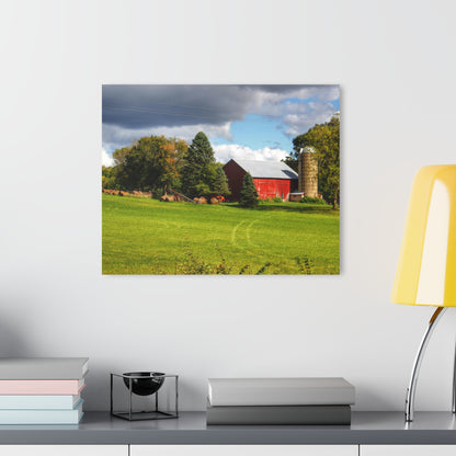 U R There Photography Columbiaville Road Red II Rustic Farmhouse Acrylic Wall Print