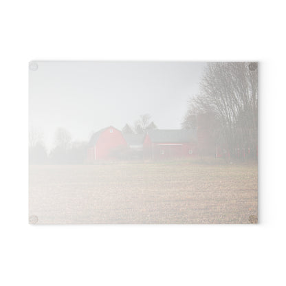 U R There Photography Kidder Road Reds Rustic Farmhouse Tempered-Glass Cutting Board