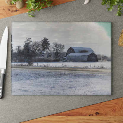 U R There Photography Otter Lake Road Greys Rustic Farmhouse Tempered-Glass Cutting Board