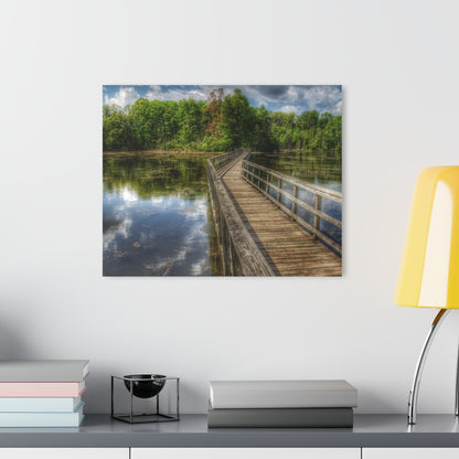 U R There Photography Linear Park Bridge in Lapeer III Rustic Farmhouse Acrylic Wall Print