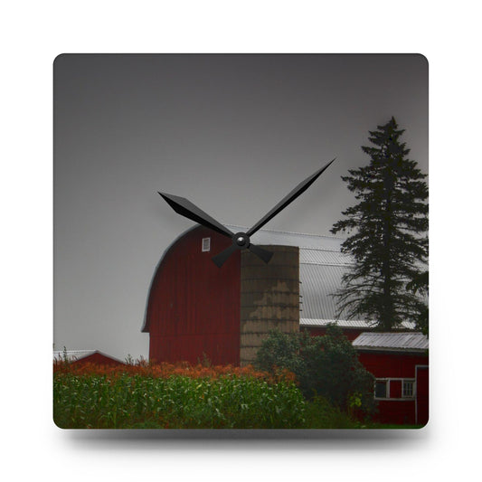 Beyond the Fog on Haines Rustic Farmhouse Acrylic Analog Wall Clock 10.75'' × 10.75'' (Square)