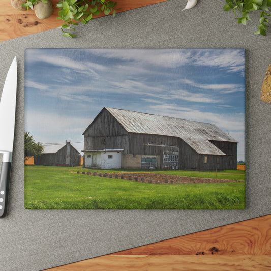 U R There Photography Bay Port Road Greys Rustic Farmhouse Tempered-Glass Cutting Board