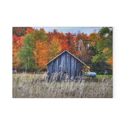 U R There Photography Beyond Church Road Little Grey Rustic Farmhouse Tempered-Glass Cutting Board