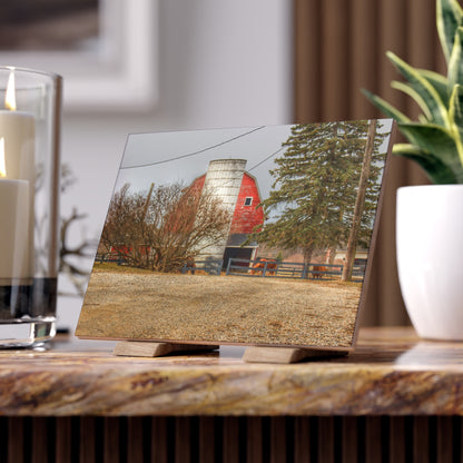 U R There Photography Blood Road Red and Horses Rustic Farmhouse Decorative Ceramic Tile