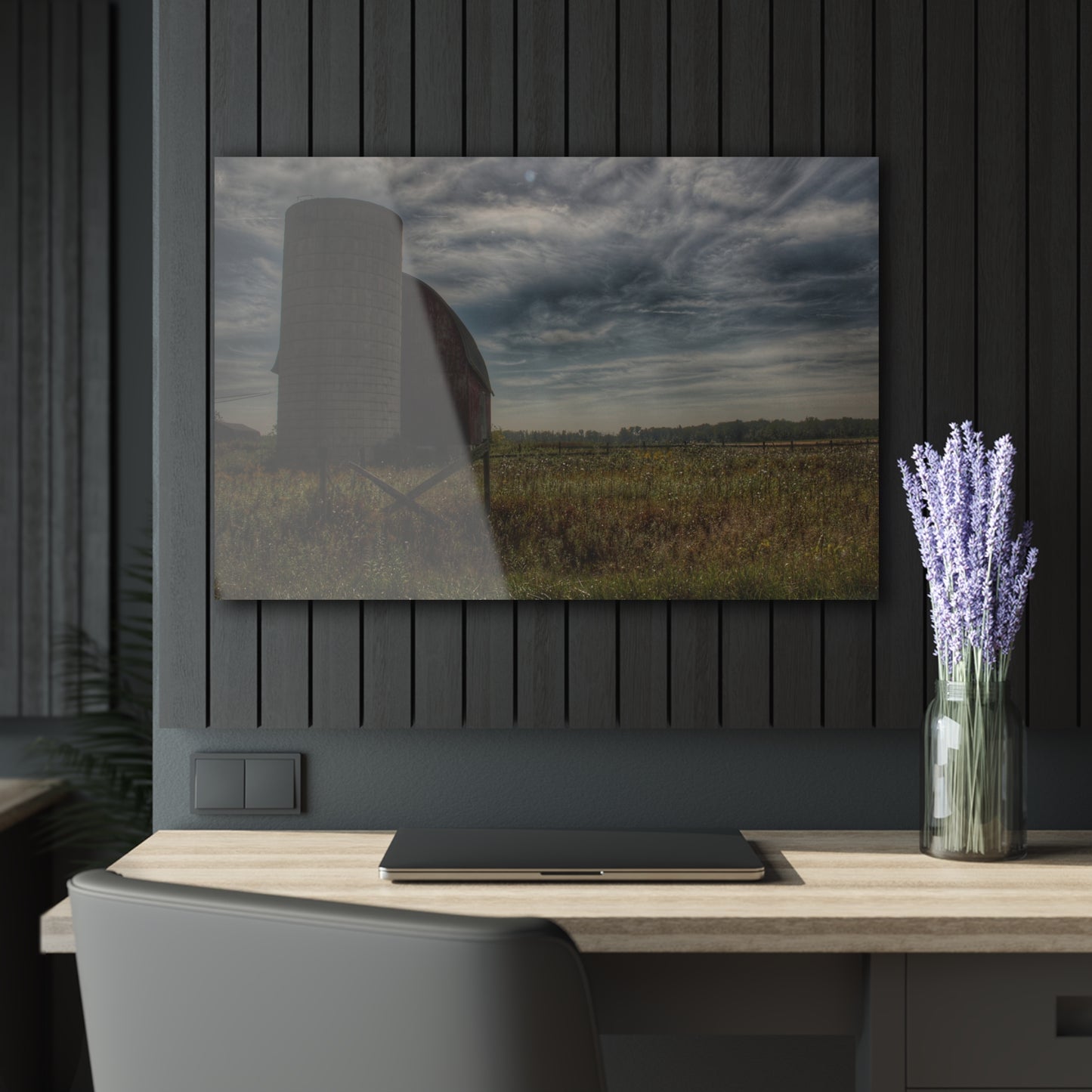 U R There Photography Mushroom Road Red I Rustic Farmhouse Acrylic Wall Print