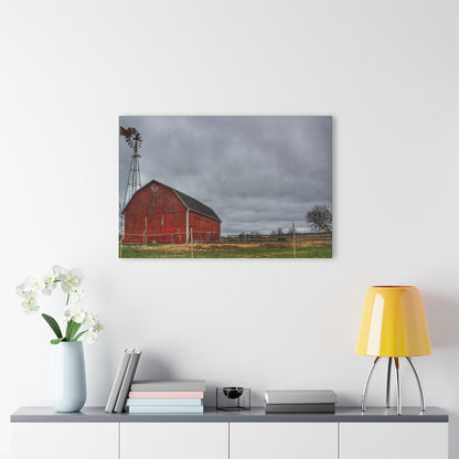 U R There Photography West Lake Road Red Barn and Windmill Rustic Farmhouse Acrylic Wall Print