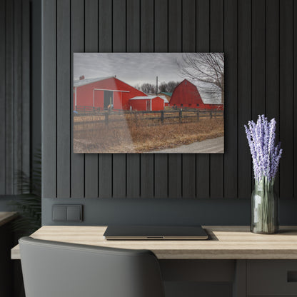 U R There Photography January Reds Rustic Farmhouse Acrylic Wall Print