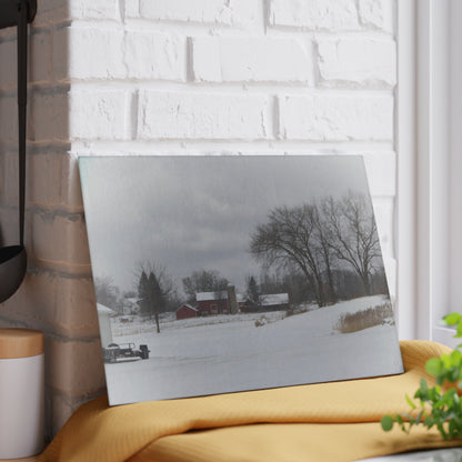 U R There Photography Across the Field on Sandy Lane Rustic Farmhouse Tempered-Glass Cutting Board