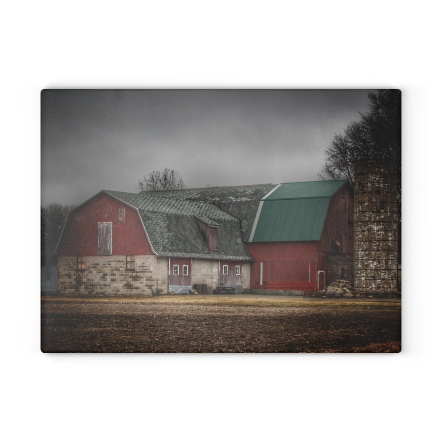 U R There Photography Arbela Reds Rustic Farmhouse Tempered-Glass Cutting Board