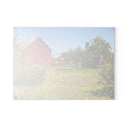 U R There Photography East Farrand Reds Rustic Farmhouse Tempered-Glass Cutting Board