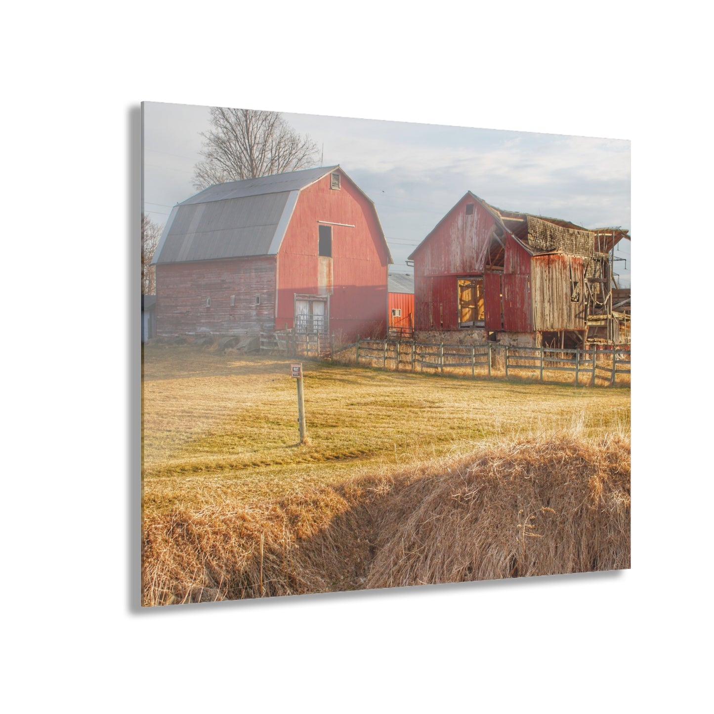 U R There Photography Irish Road Old Reds II Rustic Farmhouse Acrylic Wall Print