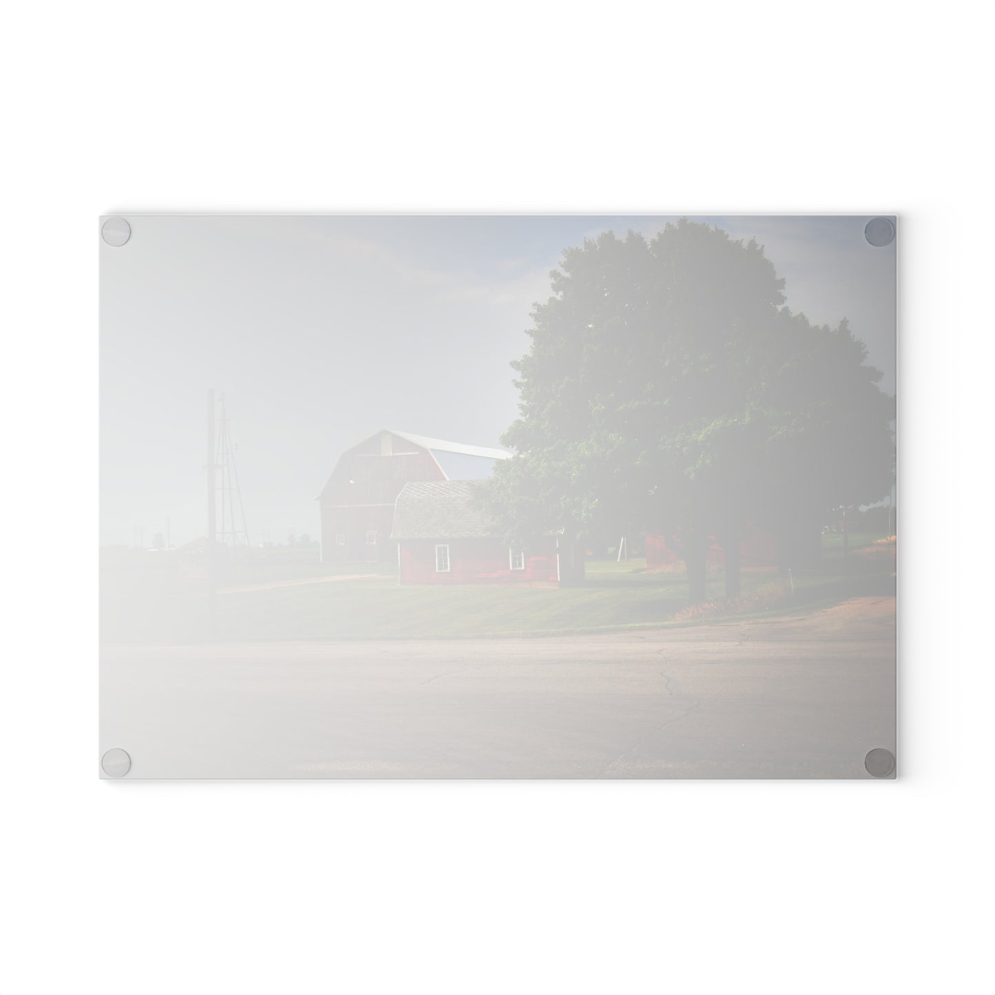 U R There Photography Bradford Road Reds Rustic Farmhouse Tempered-Glass Cutting Board