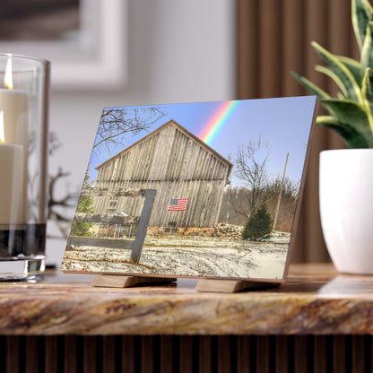 U R There Photography Barn Blessings on Sutton Road Rustic Farmhouse Decorative Ceramic Tile