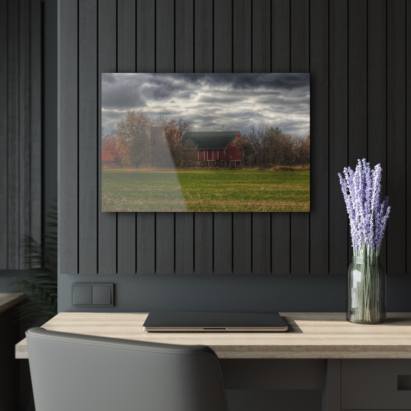 U R There Photography Booth Road Hidden Red I Rustic Farmhouse Acrylic Wall Print