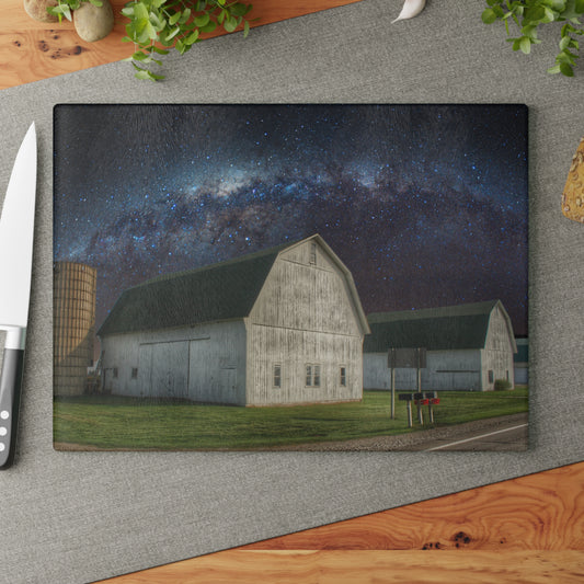 U R There Photography Under the Milky Way Rustic Farmhouse Tempered-Glass Cutting Board