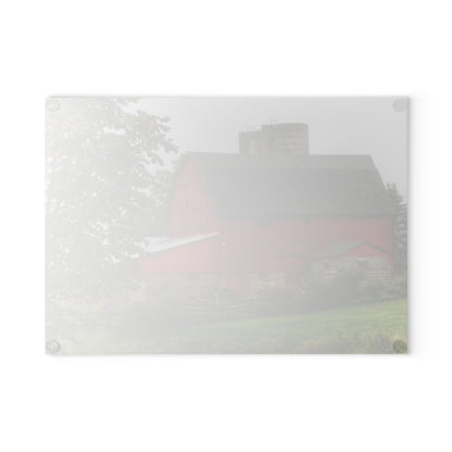 U R There Photography Five Lakes Road Red I Rustic Farmhouse Tempered-Glass Cutting Board