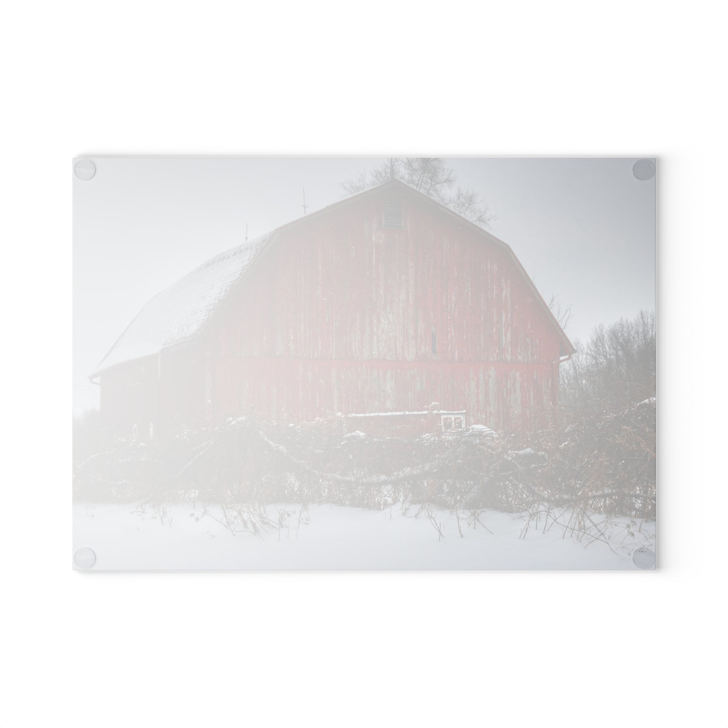 U R There Photography Hadley Road Barn at the Bend Rustic Farmhouse Tempered-Glass Cutting Board
