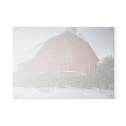 U R There Photography Hadley Road Barn at the Bend Rustic Farmhouse Tempered-Glass Cutting Board